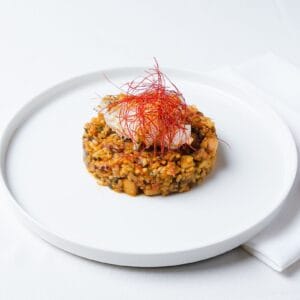 Arroz meloso de calamares, pulpo y cigalas